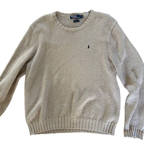 Polo Ralph Lauren Sweater Mens Cotton SZXL Pullover Tan LS Casual Weekend Logo - Picture 3 of 8
